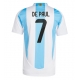 Argentina Rodrigo De Paul #7 Replike Domaci Dres Copa America 2024 Kratak Rukav